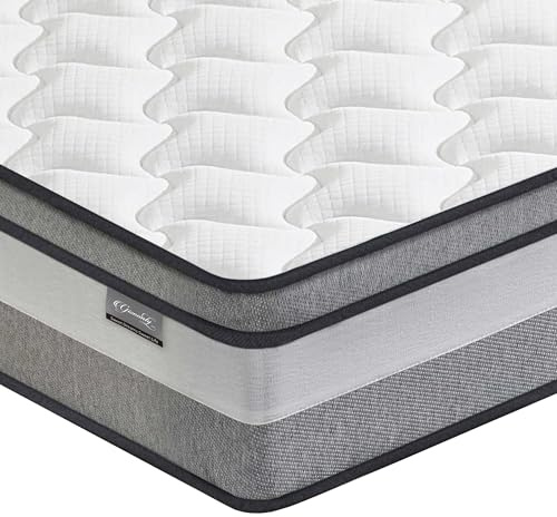 Giovanly Single Mattress,Hybrid Mattresses in a box with Memory Foam,Medium Firm, Individual Pocket Spring with Breathable Knitted and Back Pain Relief,90x190x25CM
