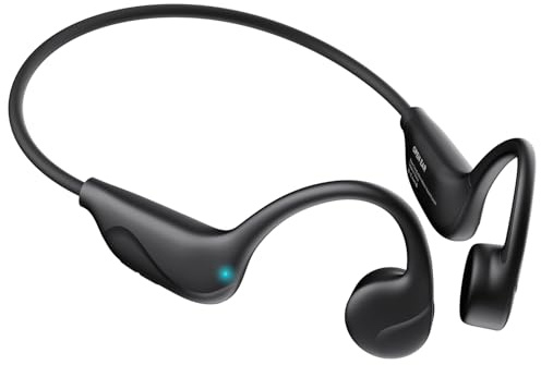 Pupabiflor Bone Conduction Headphones,Bluetooth V6.0 Bone Conduction Earbuds with Mic,Open Ear Headphones 12Hrs Playtime,Wireless IPX5 Waterproof Sport Headphone for Running (Obsidian Black)