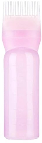 Botella aplicadora de para el cabello, botella aplicadora de peine de zanahoria de 150 ml, pincel para teñir el cabello con escala, peine portátil para el cabello para mujeres y hombres