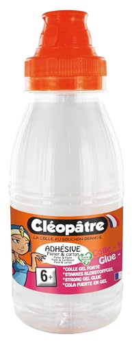 Cléopatre - Colle transparente forte - Colle gel idéale pour papier et carton, travaux scolaires à partir de 6 ans - Recharge - 250 g