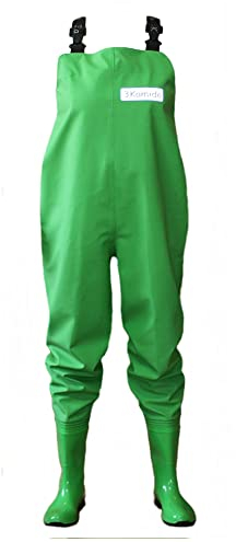 3Kamido Damen Wathose, Frau Fischerhose Anglerhose Matschhose Gartenhose BLAU und GRÜN, 36 37 38 39 40 41 42 EU, mit Tragetasche (41, Grün)