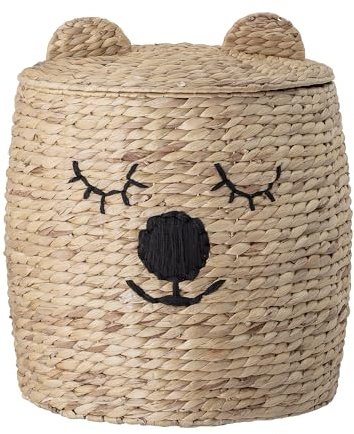 Bloomingville Korb mit Deckel, natur, Wasserhyazinthe, 42 x 50 cm (L/H)