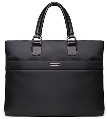 14 Zoll Moderne Aktentasche Herren, Nylon Handtasche Business Notebook Tasche Laptop Schultertasche Hülle wasserdichte Laptop Sleeve Laptop Tasche, Schwarz, von DUBENS
