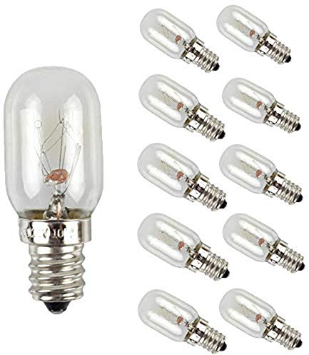 Edearkar EBD Lighting E12 Refrigerator Light Bulbs(10 Pack) 10W 120V Dimmable Microwave Oven Bulb Appliance Lamp Salt Crystal Lamp 2700K Warm White for Night Light, Refrigerator Light