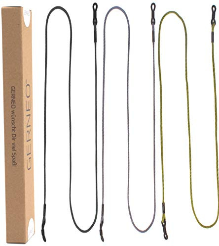 GERNEO® - Berlin – Fascia per occhiali in tessuto di alta qualità – Cordino extra lungo unisex per occhiali da sole e occhiali da lettura – Diversi colori – Nero, verde, grigio