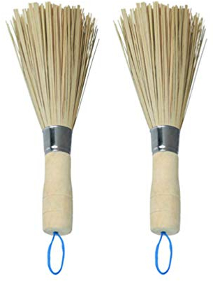 UPKOCH 2 Stück Bambus Wok Bürsten Wok Reinigung Schneebesen Bratpfanne Bürsten Küche Reinigungsbürsten für zu Hause Restaurant