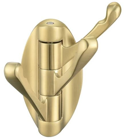 Angle Simple Towel Hook Brushed Gold, Metal Folding Swivel Towel Holder, Bathroom Robe Clothes Coat Hook, Home RV Organizer, Screw Mount