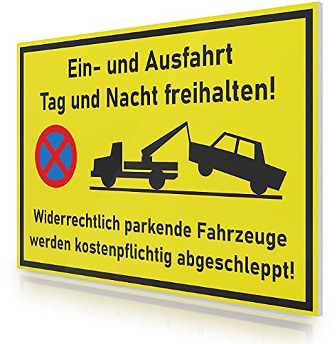 FLAGLY Premium skylt 30 x 20 cm tillverkad av 3 mm PVC hård skumplatta tillverkad i Tyskland – stabila skyltar/varningsskyltar, väderbeständig och UV-beständig (uppfart håll fri 2)