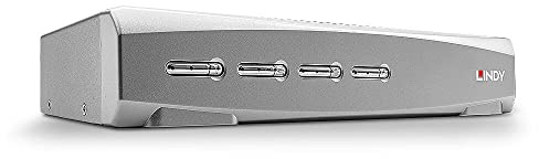 LINDY 39308 4 Port KVM Switch, HDMI 4K60, USB 2.0 & Audio