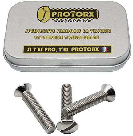 Viti testa fresata bombata M6 x 30 mm: scatola 10 viti in acciaio inox per dado rondella | viti a testa svasata bombata spaccata in acciaio A2 | metallo antiruggine - DIN 964 | Scatola portaoggetti