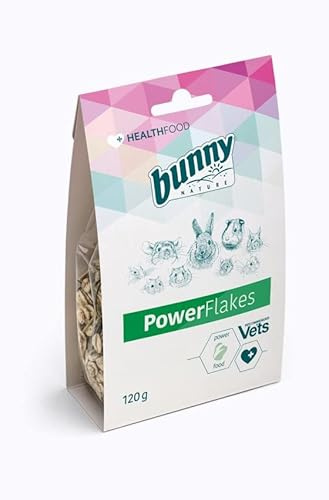 Bunny Powerflakes | 120 g | Mangime complementare per conigli nani e roditori | Può servire come cibo forte in caso di perdita di appetito e perdita di energia | in caso di perdita di peso