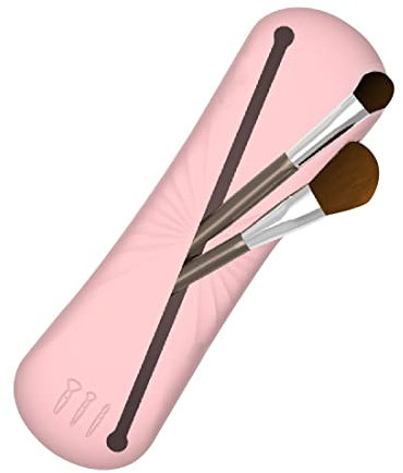 Custodia porta pennelli da trucco,1PCS Portapennelli da Trucco,Porta pennelli da trucco da viaggio in Silicone,Portatile per Pennelli da Trucco Regalo per Donne e Ragazze,Rosa