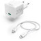 Hama Schnellladegerät USB-C 20 W + USB-C-Lightning-Kabel (Apple-USB-C-Ladegerät, USB-C-Ladegerät, Mini-Ladegerät + Lightning-Kabel, ideal für iPhone, iPad, AirPods, Smartphone, PD, MFI Zertifiziert)