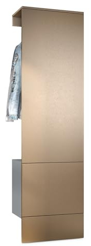 Vladon Garderobe Carlton Set 5, Made in Germany, Wandgarderobe aus Flur-Paneel mit Kleiderstange & Wandschrank, Anthrazit matt/Bronze Optik (52 x 193 x 35 cm)
