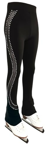 LIUHUO Skridskoåkningsbyxor för flickor och kvinnor, konståkningsbyxor, leggings med strass