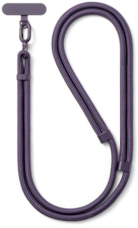 MORSUNBELA Cuerda para Movil Cordon para Movil, Colgador Móvil Cuello, Cmcuerda Móvil Ajustable de 80cm, Cordón para Teléfono Compatible con la Mayoría de los Funda - Violeta oscuro