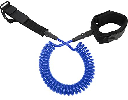 petjoyful Correa para la Tabla de Surf Agua de Tobillo Ajustable Agua de mar TPU TPU Hardware de Acero Inoxidable Correa para la Placa para Surf para Surfear (Núcleo Blanco Transparente Azul)
