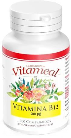 Vitameal Vitamin B12 500Mcg. 100 comprimidos. Reduce Cansancio y Fatiga, Contribuye al Funcionamiento Normal del Sistema Inmunológico, B12 Metilcobalamina.
