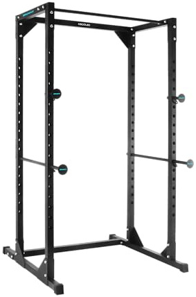 Cecotec Power Rack Jaula de Musculación y Dominadas, Estación de Ejercicio Drumfit PowerRack 1000. Entrenamientos con Cargas Altas de Forma Segura, Gimnasio en Casa, Máximo Peso 120Kg
