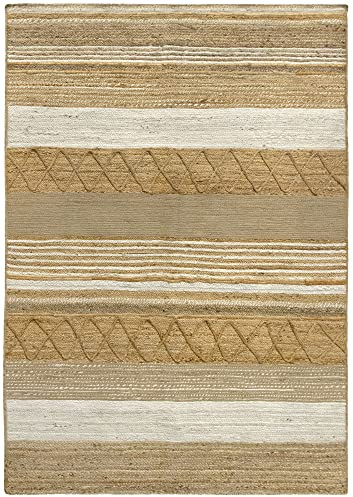 HAMID - Alfombra de Yute Sofía, 100% Fibra de Yute Natural, Alfombra Suave, Tejida a Mano, Alfombra de Salón, Comedor, Dormitorio, Pasillos, Entrada, (230x160cm)
