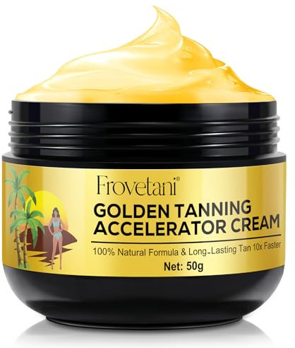 Crema abbronzante per abbronzatura, Golden Tan Accelerator per sole e solarium, crema abbronzante naturale per panche e sole all'aperto, per ottenere un'abbronzatura naturale della pelle (50 g)