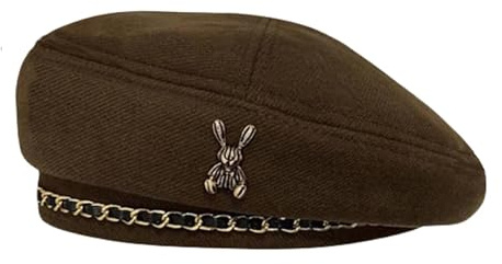 Minging Basker dam, basker & barette för kvinnor, snygg dammössa av högkvalitativ hatt med en huvudomkrets på 56–58 cm, basker, Curry, 58
