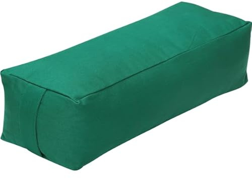 Rechteckiges Bolster mit Kapok-Füllung – 63x22x17 cm – Stabil & bequem für Yin, Restorative & Meditation (Grün)