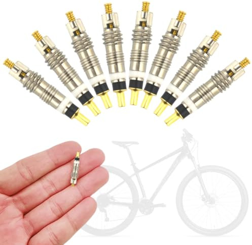 XENQITO 8 Stück Französische Ventileinsätze, Sclaverandventil Fahrradventil Adapter, Sclaverandventil Fahrradventil Schlauchreifenventil zur Fahrradreparatur