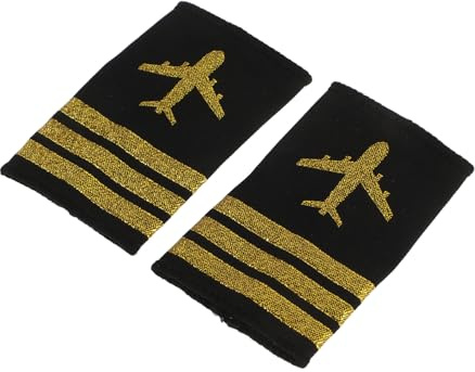 Gatuida 2 Piezas Charreteras de Piloto para Uniformes de Aviación con Barras Accesorios Cómodos y Fáciles de Colocar para Disfraces de Fiesta Cosplay y Actuaciones Escenario