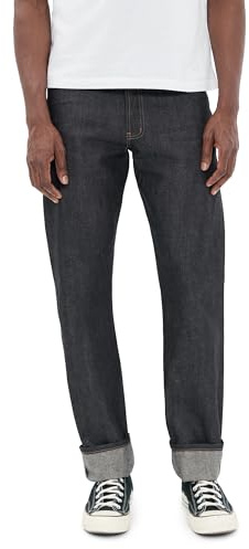 Naked & Famous Denim Men's True Guy Hemp Blend Selvedge Jeans, Indigo, 34