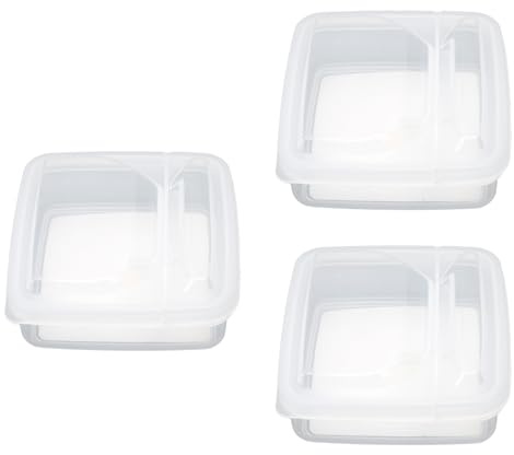 Aumotop Contenedor de Alimentos para Refrigerador, 3 uds. Contenedor de Queso con Tapa Abatible, Caja Almacenamiento Alimentos PP Transparente para Frigorífico