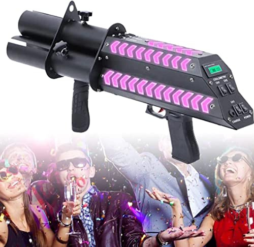 MQDLJSE Confeti inalámbrico, Lanzador electrónico de Confeti de Tres Disparos para Escenario, Confeti para Bodas, Ambiente Floral, Lanzador eléctrico de Confeti.