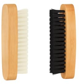 Shoe Brush Set shoe polish brushes Soft Stiff Bristle Applicator Buffing Brush for Leather Shoes Boots Accessories traditional Wooden Handle Shine Brush Kit for Polishing Cleaning Conditioning (2pc)