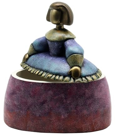 JoResona Estatua de doncella del palacio, escultura de mujer de estilo vintage con almacenamiento, caja decorativa con tapa, adorno creativo para sala de estar, dormitorio, regalo único