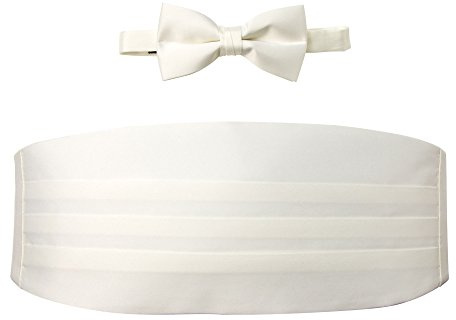 Spring Notion Men's Cummerbund and Bow Tie Set Ivory