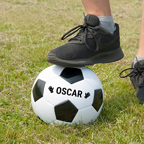 your surprise Fußball mit Eigenem Namen Bedruckt - Geburtstagsgeschenk personalisiert - Weißer Fußball mit Schwarzen Flecken Personalisierbar mit Eigenem Namen und Verschiedenen Designs