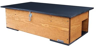 Green Feathers Garden Eco-Friendly Wooden Hedgehog Feeding Station Waterproof and Rot-Proof Outdoor Wildlife Feeder