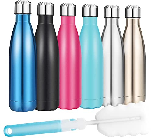 Insulated Water Bottle, Vacuum Stainless Steel & Vacuum Flask Comes with a Cleaning Brush -500ml Stainless Steel Vacuum Bottle, Double Wall Design, Standard Mouth, for Outdoor Sports