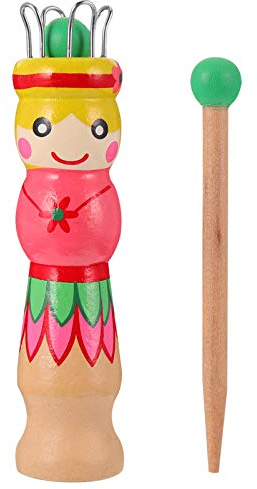 Strickliesel mit Häkelnadel Strickpüppchen Holz Stricknadeln Bastelset Strickwerkzeug Set für Kinder Starter Set zum Wolle Stricken Lernen DIY Basteln Handwerk