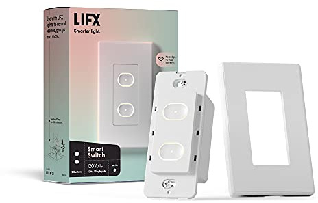 LIFX Smart Switch, 2 Button in-Wall Wi-Fi Smart Touch Switch (White)