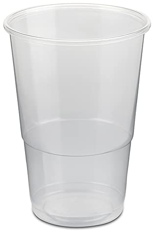 LogiPack GeRo Trinkbecher 330cc | Eichstrich 0,25l | Bierbecher Plastikbecher Einwegbecher aus Kunststoff PP (Polypropylen), Transparent klar | Ausschankbecher (200)
