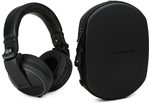 Pioneer DJ HDJ-X5 Professional DJ Headphones - Black Bundle with DJ HDJ-HC02 DJ Headphones Case
