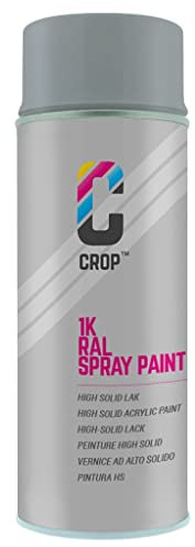 CROP Spraydose RAL 7040 Fenstergrau - Seidenglanz - 400ml - Lackspray Grau - 100% farbecht - Schnelltrocknend - Innen & Außen - RAL7040