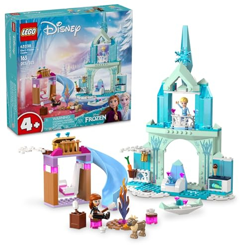 LEGO Disney Frozen Elsa’s Frozen Princess Castle Toy Set for Kids, Includes Elsa and Anna Mini-Doll Figures and 2 Animal Figures, Frozen Toy Makes a Great Birthday Gift for Kids Ages 4 Plus, 43238