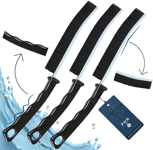 JOHN ELIA Crevice Cleaning Brush UK 3 Pcs Multifunctional Bathroom Cleaning Brushes For Small Spaces With Long Magic Brush Cleaner Grout Cleaner Brush - Groove Gaps Cleaning Brush - Cleaning Tool