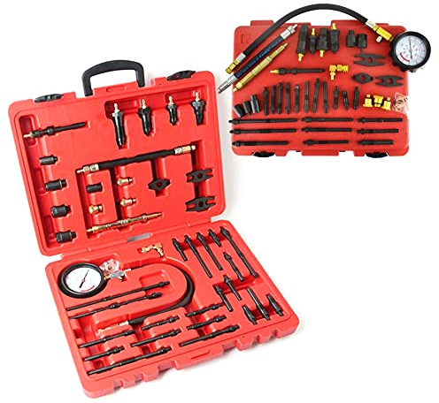 LKHDONG Kompressionstester Kit Kompressionsdruckprüfer für Benzin- und Dieselmotoren - Druckprüfer Set bis 40 Bar 600 PSI