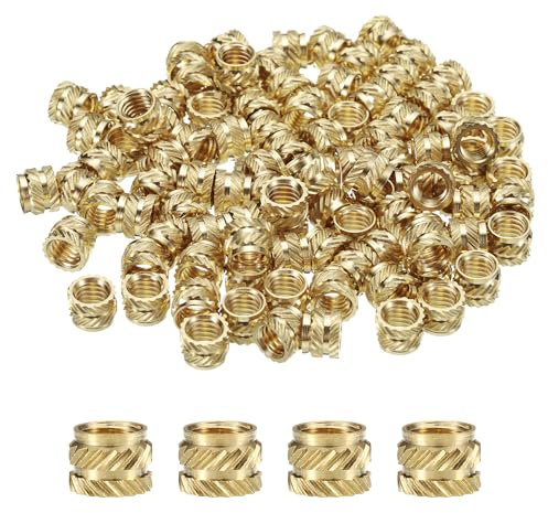 QUARKZMAN 50 Stück M6 Gewindeeinsätze Messing Heat Set Insert M6x6mm, OD 8mm gerändelte Einpressmuttern, 3D-Druck Messingmuttern weibliche Gewindeeinsätze Muttern
