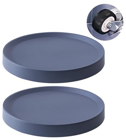 ETRAVEL 2 Pack Plant Caddy with Wheels 27cm Round Metal Potted Trolley Heavy Duty Movable Metal Plant Dolly for Indoor Outdoor Home Garden Tools (Outer D:28.5cm, GRAY)