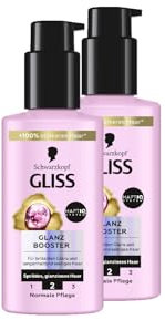 GLISS Glanz Booster Haarserum (2x 100 ml), Haarpflege-Serum sorgt für brillanten Glanz, Leave in Haarpflege für langanhaltend seidiges, 100% stärkeres Haar