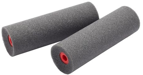 ProDec 2 Pack 4 inch High Density Foam Concave Foam Mini Paint Rollers for a Smooth Finish with Gloss and Satin Paints on Skirting Boards, Window Sills, Panel Doors, Cabinets, Metal and More, 4